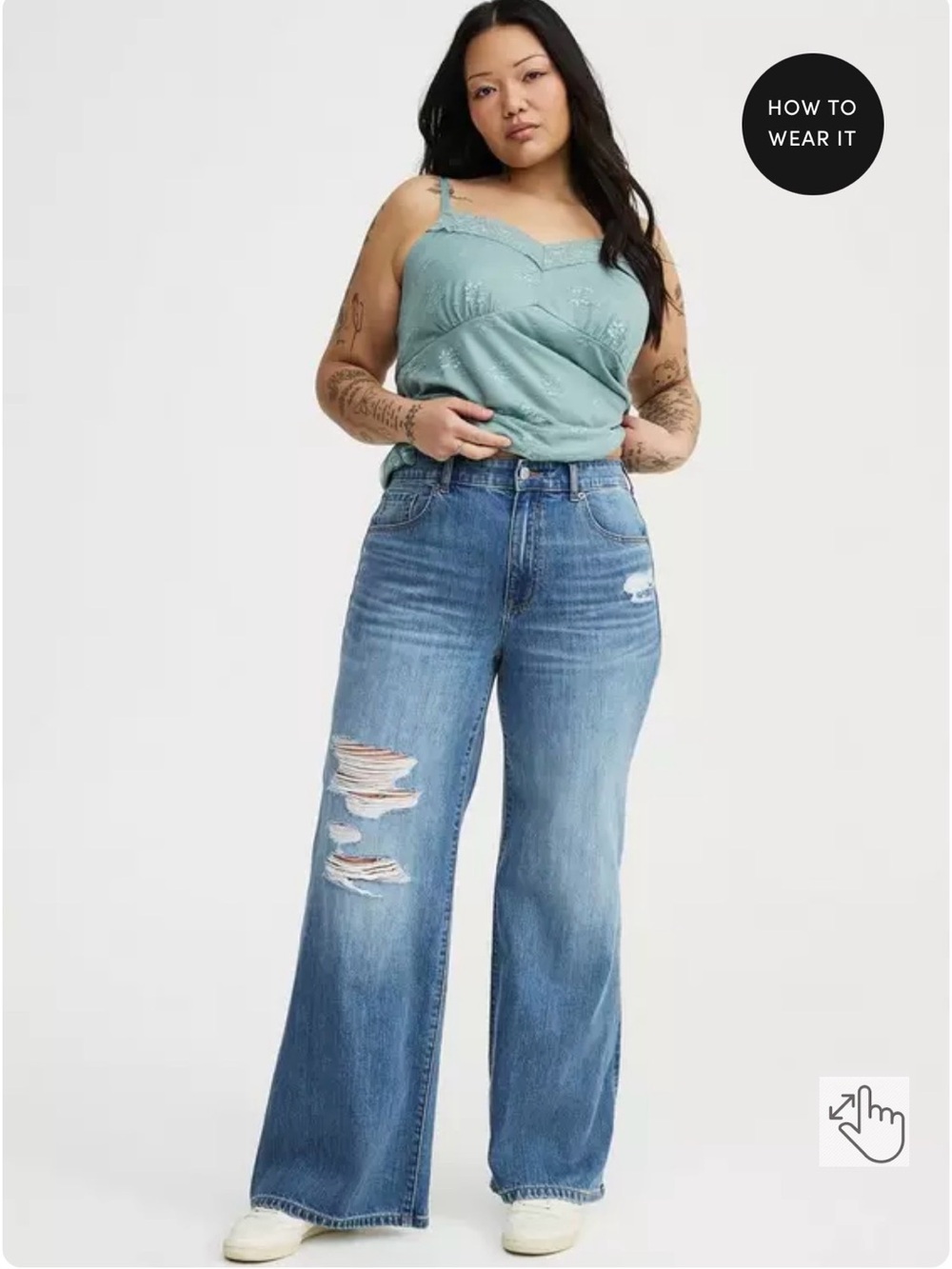 High-Rise Baggy Wide-Leg Distressed Jeans - Dolce Vita